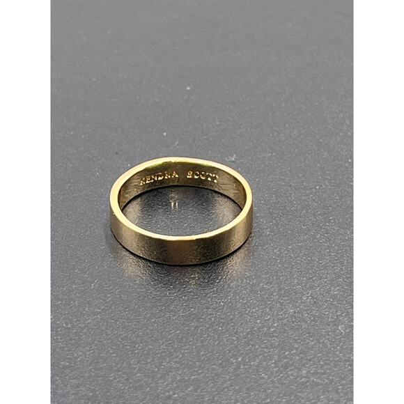 Kendra Scott Designer Gold Plated Polished Ring Minimalist Wedding Band - Picture 5 of 10